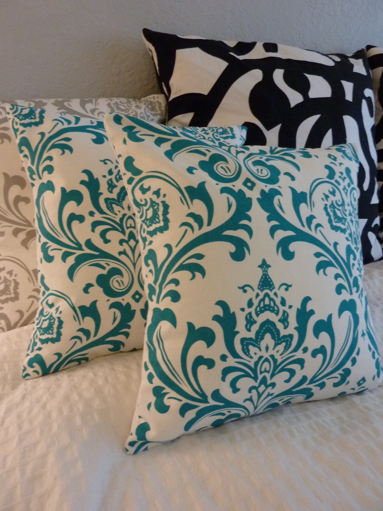 Simply Pillow Decorative Pillows Cover- Premier Prints- Traditions True Turquoise - ONE 16x16 ...