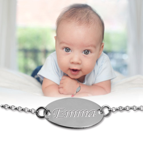 SALE** 18K Gold Plated.925 Silver Engraved Baby Bracelet on