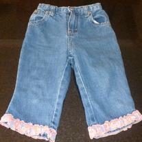 Denim Jeans with Pink Ruffle-Osh Kosh Size 3/3T