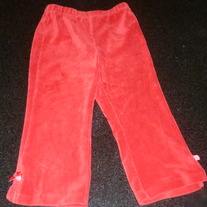 Red Ribbed Velour Pants-The Children's Place Size 24 Months