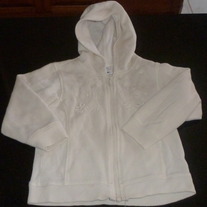 White Zip Up Hoodie with Snowflakes-Old Navy Size 5T