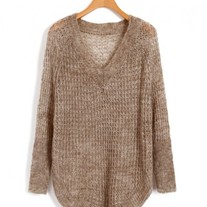 V Neckline Knitwear with Cut Out Design