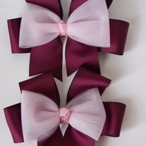 Classic Boutique 2set Burgundy Hair Bows