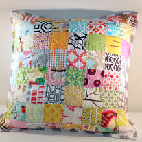 Modern Scrappy Squares Pillow Cover