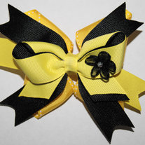 Yellow and Black Inside Out Boutique Hair Bow