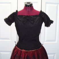 M Black Lace Puff Sleeve Bow Corset Elegant Gothic Aristocrat Lolita Blouse Top
