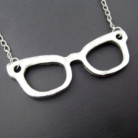 SALE - Glasses Spectacles Frame Geekery Necklace Charm in ...