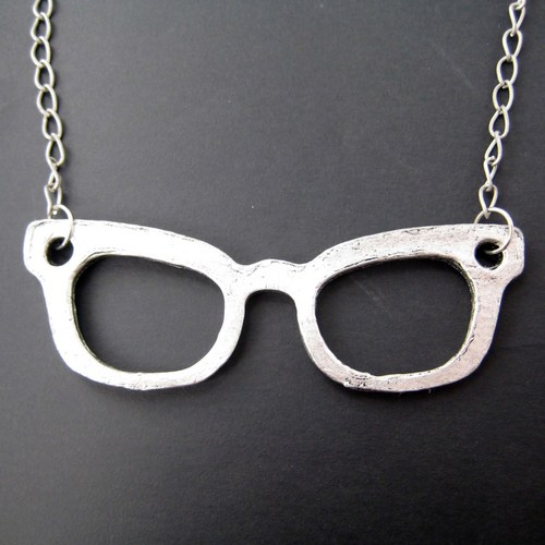 SALE - Glasses Spectacles Frame Geekery Necklace Charm in ...