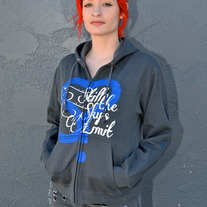 Womens S-Heart Zip Hoodie (Charcoal)