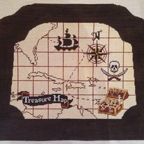 Treasure Map Child's Rocking Chair Canvas on  13 mesh 