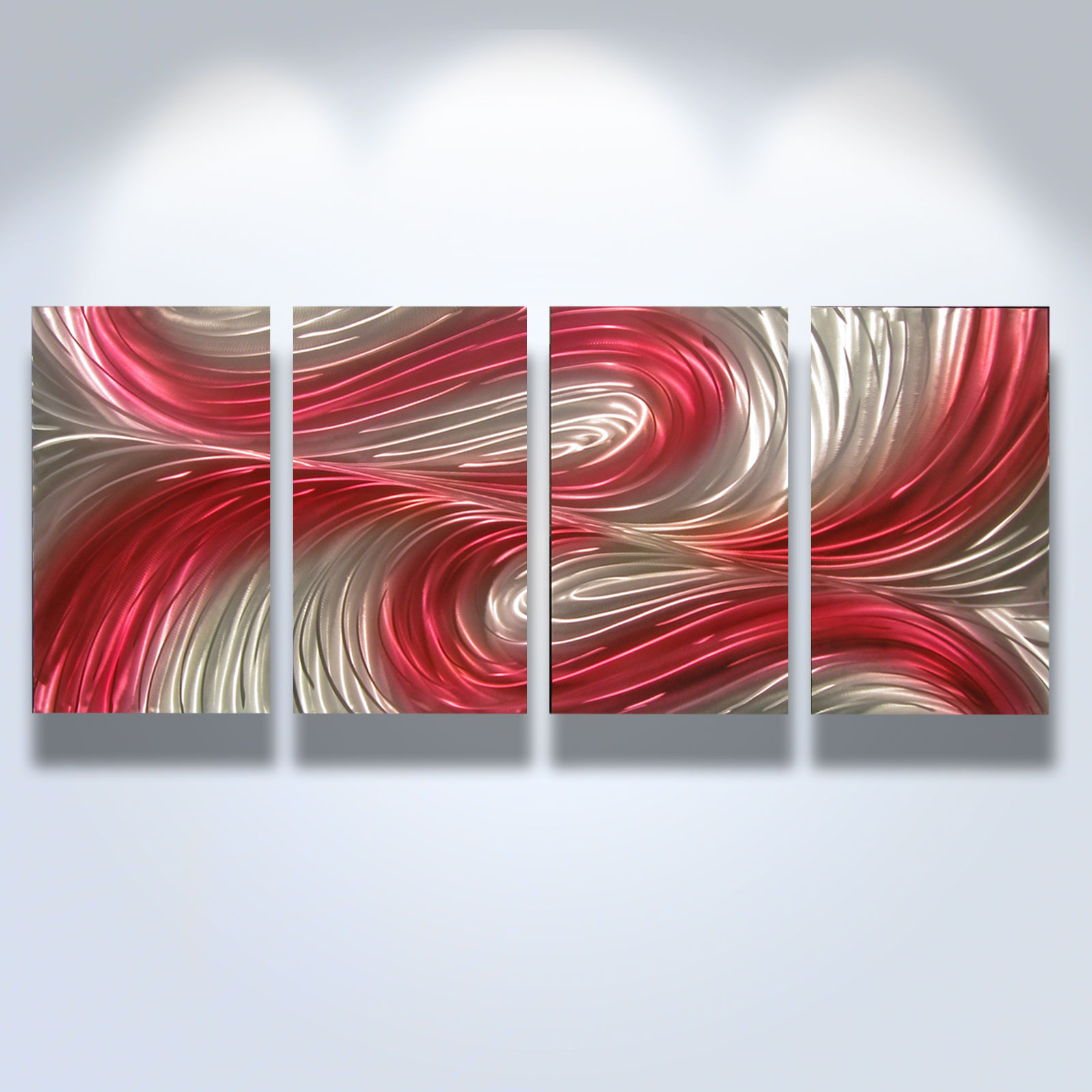 Echo Red Abstract Metal Wall Art Contemporary Modern Decor