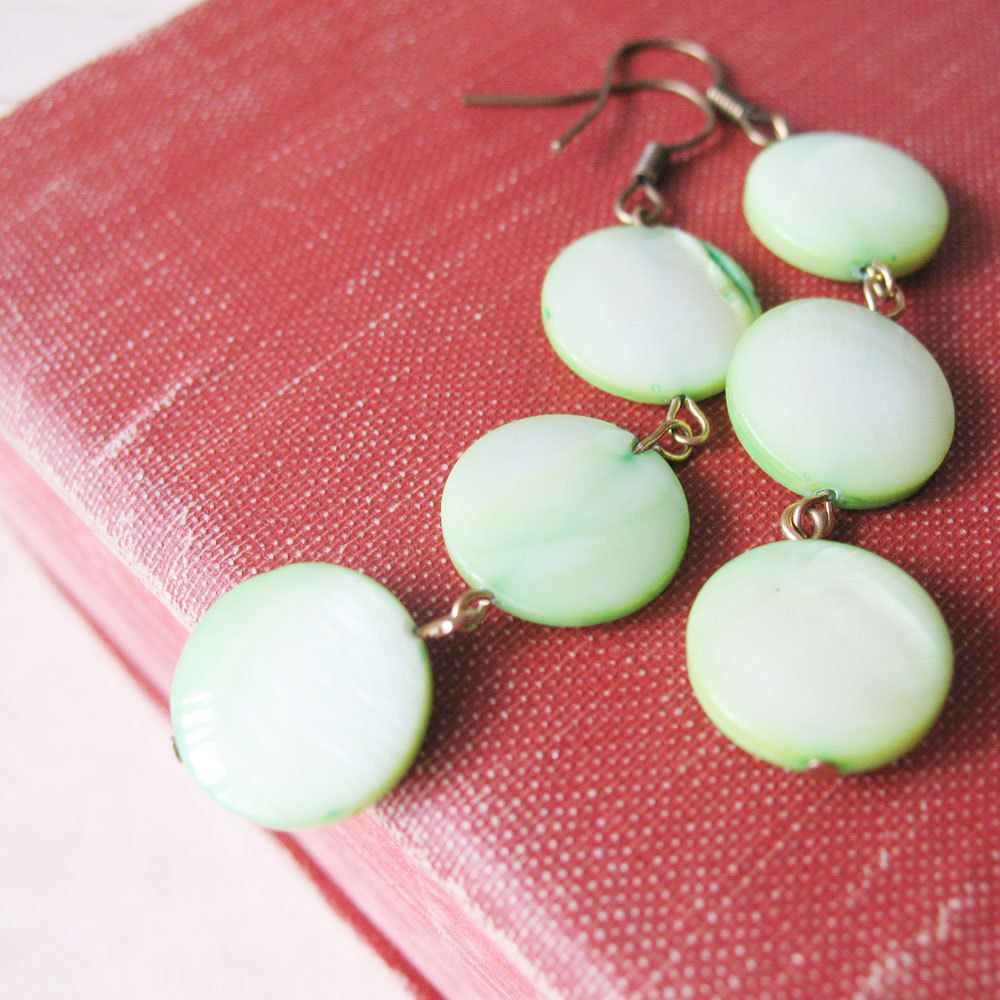 Pastel Green Dangle Stone Earrings · Pulp Sushi · Online Store Powered