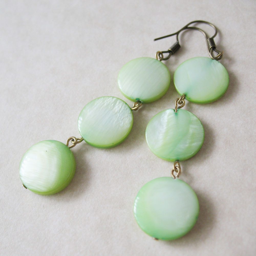 Pastel Green Dangle Stone Earrings · Pulp Sushi · Online Store Powered
