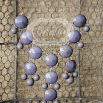 large knotiebubble necklace - charcoal w/gold