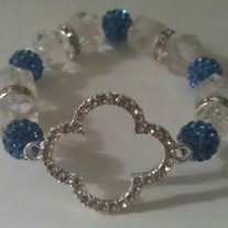 Blue Bling Clover Bracelet