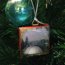 Recycled Tile Holiday Ornament - Civic Arena