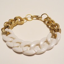 Chunky Link Chain Gold & White**FREE SHIPPING