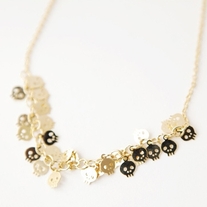Tiny Skull Necklace - Gold