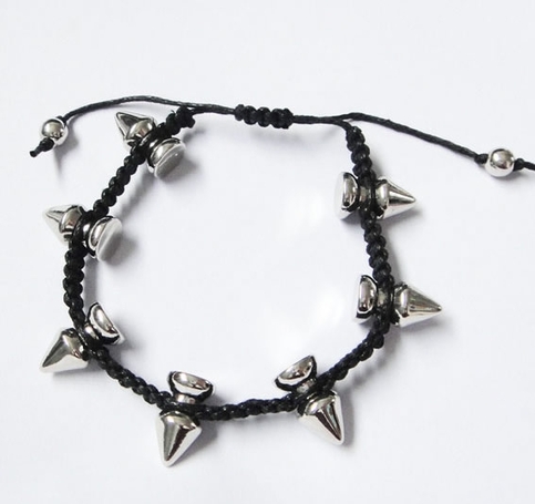 Spikes Braided bracelet - Silver