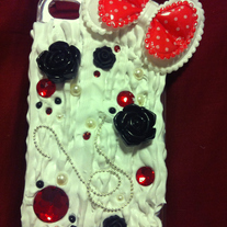 Red/Black Whipped Cream Decoden iPhone 4/4S Case