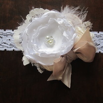 White and Caramel Glamour headband
