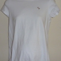 White Shirt With Pink Stork-New Additions Maternity Size Small