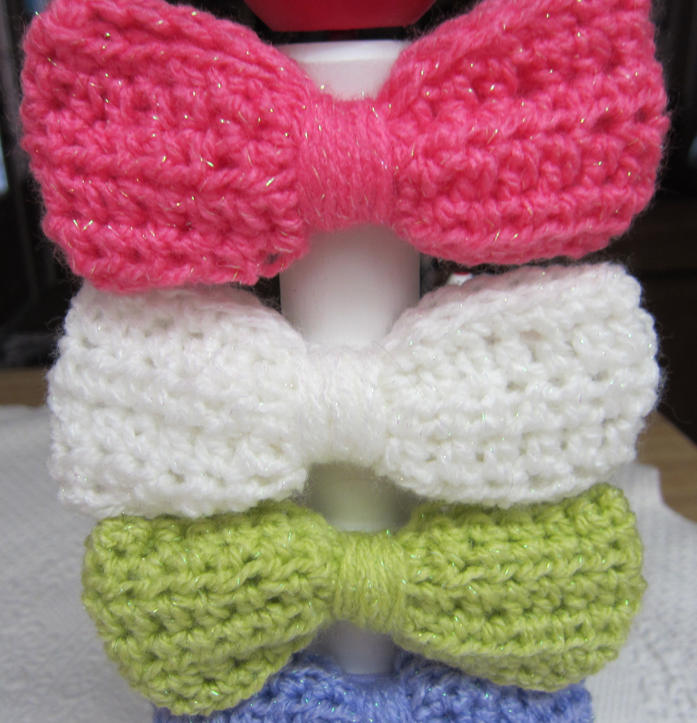 Crochet Sparkly Hair Bows in Various Colors ? KitkatCrochets ...