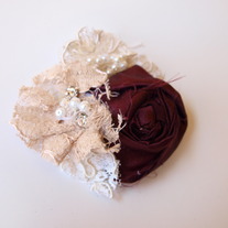 Burgundy Lace Brooch
