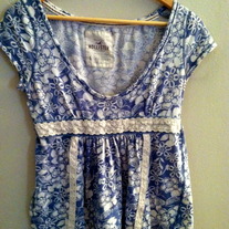 Hollister Floral Scoop Neck Baby Doll Top