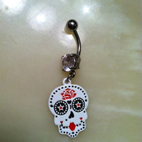 Sugar Skull Belly Button Ring