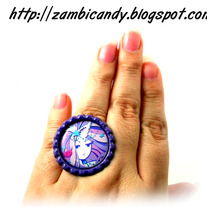 Adjustable purple zambicandy design ring