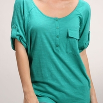 Naked Zebra OVERSIZED ONE POCKET HENLEY TEE Style = NT1732