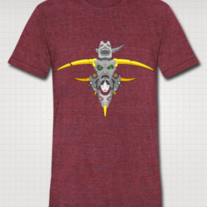 "TOTEM (Eye Gaze)" American Apparel Tri Blend Shirt for Men (Heather Cranberry)