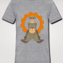"ROBO (Eye Gaze)" American Apparel Shirt for Men (Heather Gray)