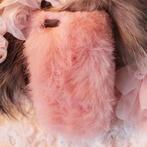 New Chic Pink Synthetic Fox Fur iPhone 4/4S Case Cover
