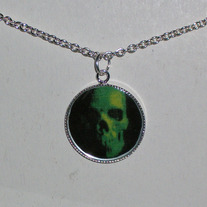 Green Skull Bezel Pendant