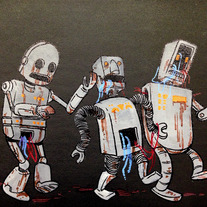 Zombie Robots - Painting