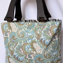 Wood Handled Bag {Sea Glass Paisley}