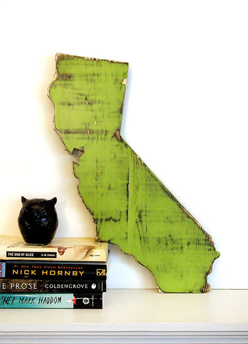 California State (Pictured in Avocado) Pine Wood Sign Wall Decor Rustic Americana Cottage Country Chic Alternative Wedding Guest Book