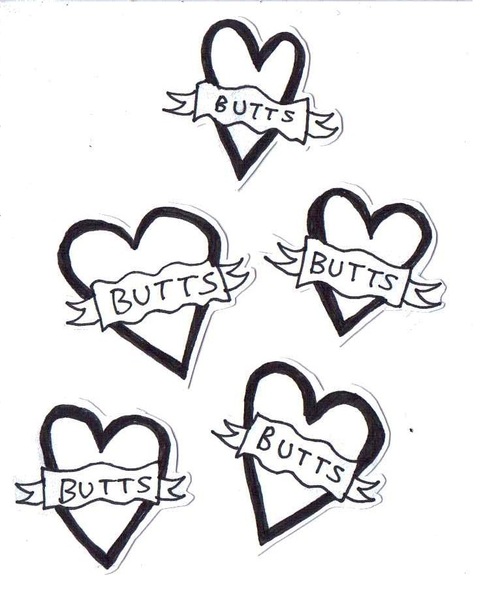 20 'Butts' Sticker Flakes #1