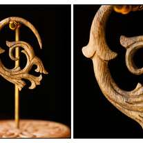 6g Tiger Ebony Hanging Earrings