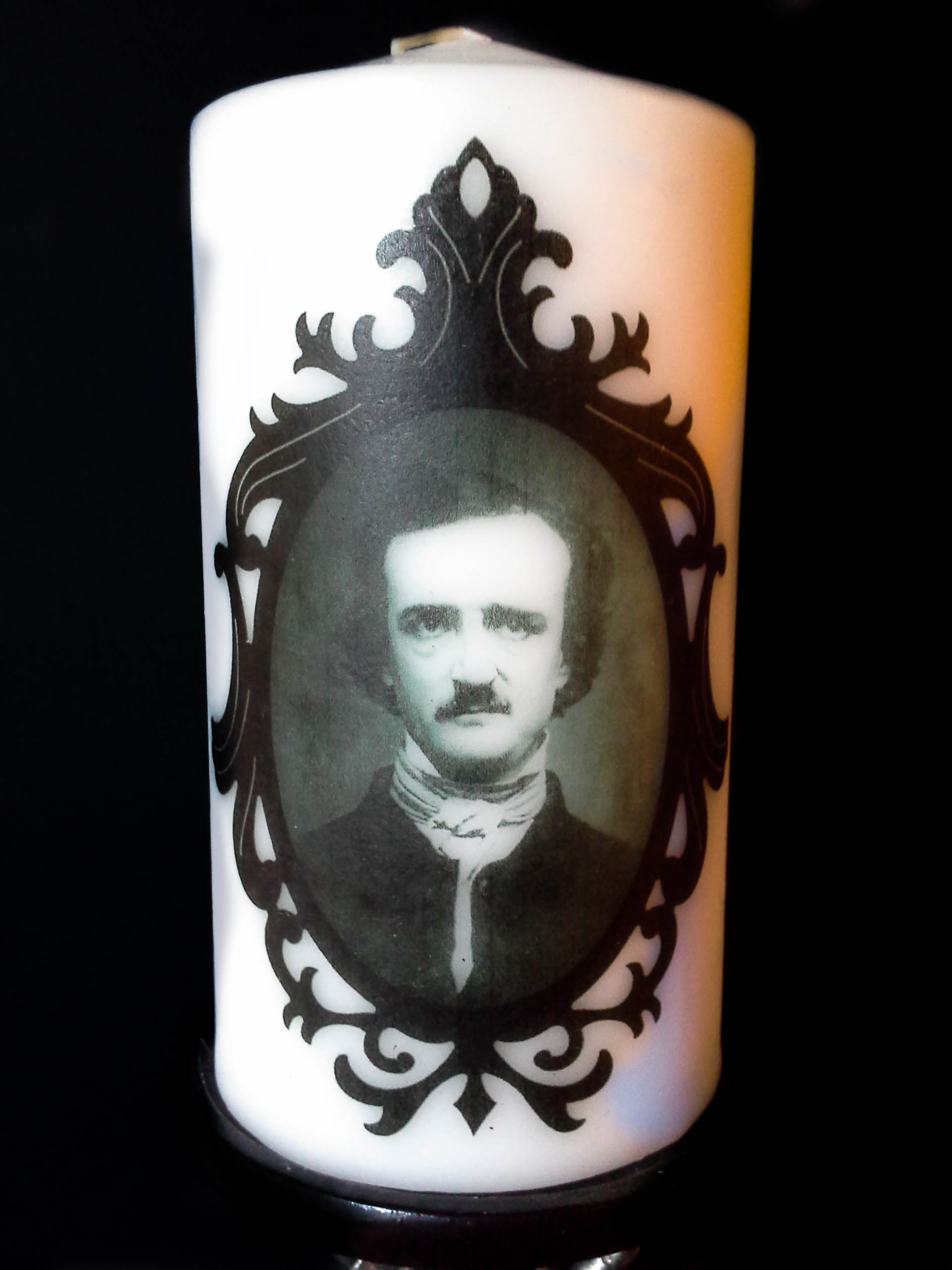 Edgar Allan Poe Pillar Candle on Storenvy