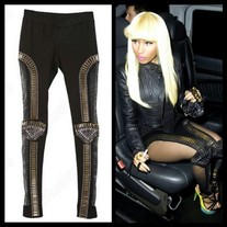 Nicki Minaj Mesh Studded Leggings