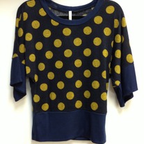 Navy and Gold Polka Dot Shirt 