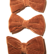 Brown corduroy bow