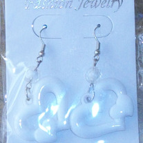 White Hearts Earrings