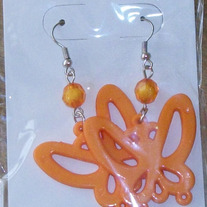 Orange Butterfly Earrings