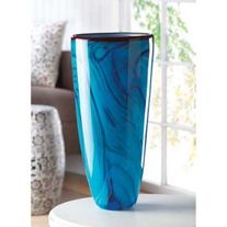 Blue Swirl Glass Vase