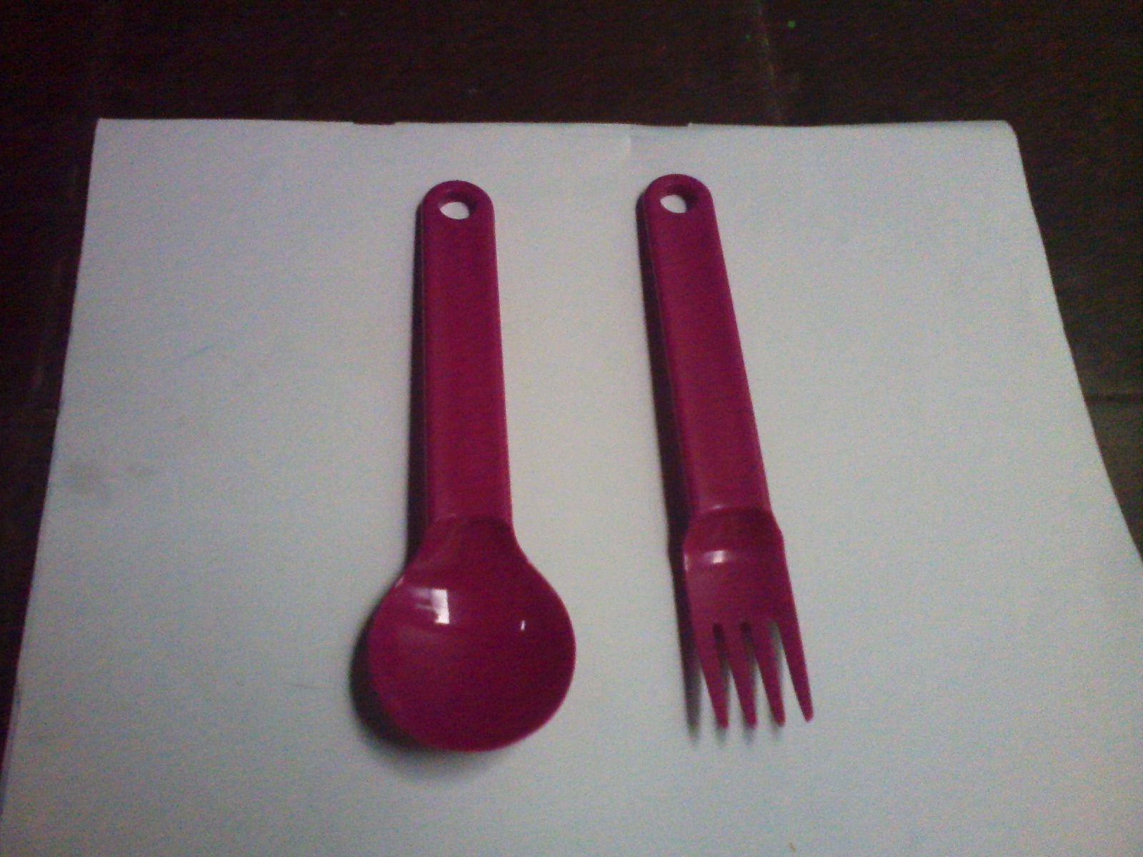 New Fork and Spoon Tupperware Old Red Color Kitchenware Serving Meal