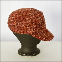 Red and Orange Knit Pageboy Hat